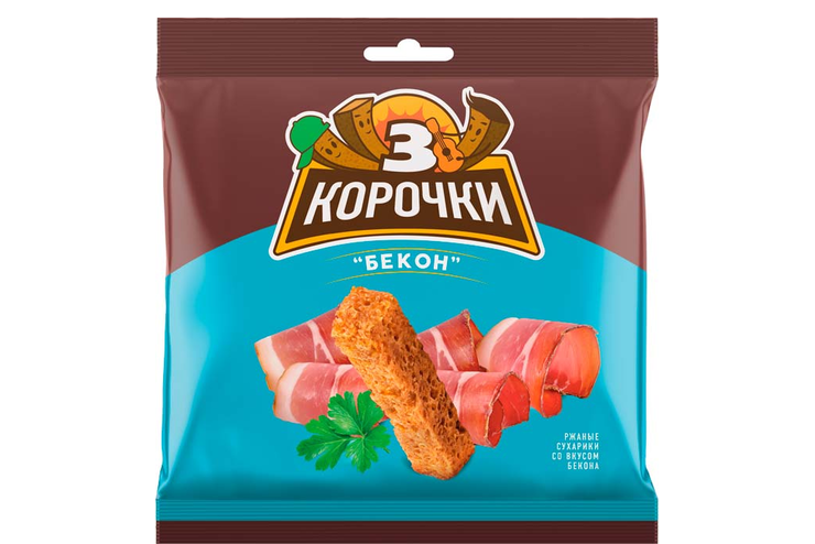 «3 Корочки», сухарики со вкусом бекона, 100 г «3 Корочки», сухарики со вкусом бекона, 100 г