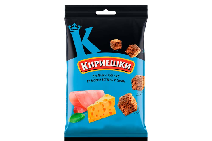 «Кириешки», сухарики со вкусом ветчины и сыра, 100 г