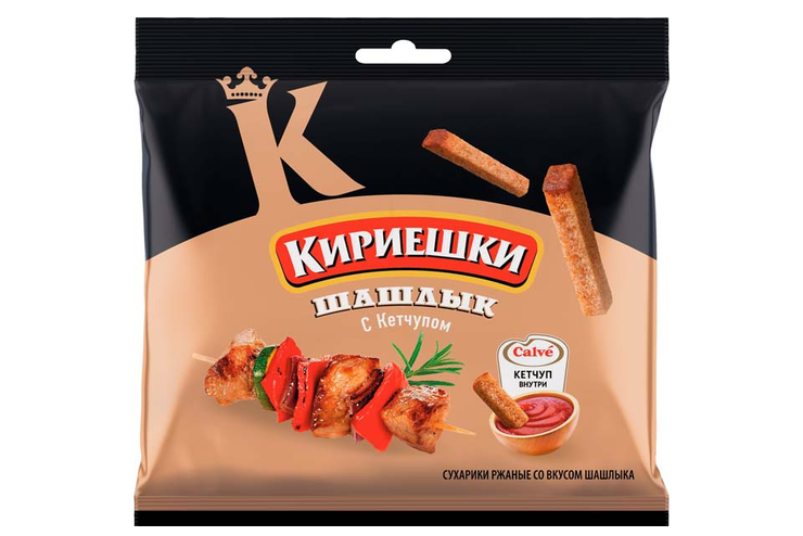 «Кириешки», сухарики со вкусом шашлыка и кетчупом «Calve», 85 г «Кириешки», сухарики со вкусом шашлыка и кетчупом «Calve», 85 г