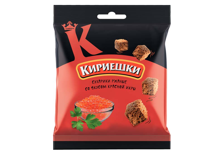 «Кириешки», сухарики со вкусом красной икры, 40 г