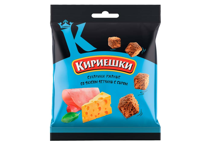 «Кириешки», сухарики со вкусом ветчины и сыра, 40 г