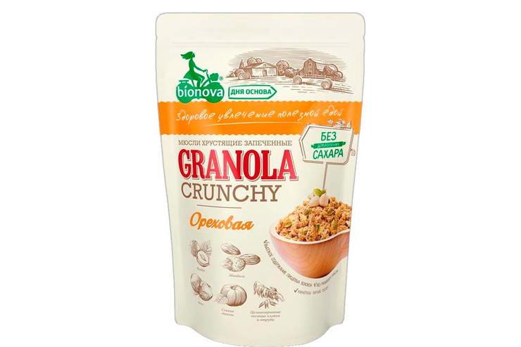 Мюсли Bionova Ganola Crunchy ореховая, 400 г