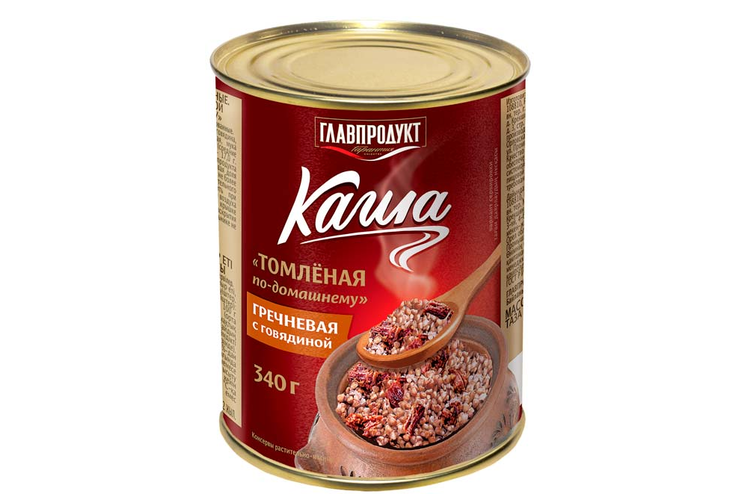 «Главпродукт», каша гречневая с говядиной, 340 г
