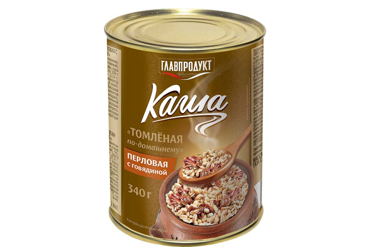 «Главпродукт», каша перловая с говядиной «Томлёная по-домашнему», 340 г «Главпродукт», каша перловая с говядиной «Томлёная по-домашнему», 340 г