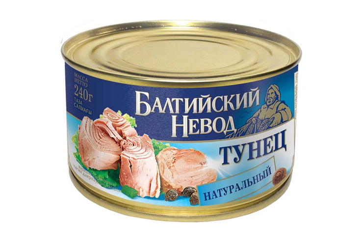 «Балтийский невод», тунец натуральный, 240 г «Балтийский невод», тунец натуральный, 240 г