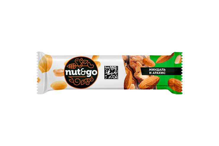 «Nut&Go», батончик Almond & peanut, 36 г