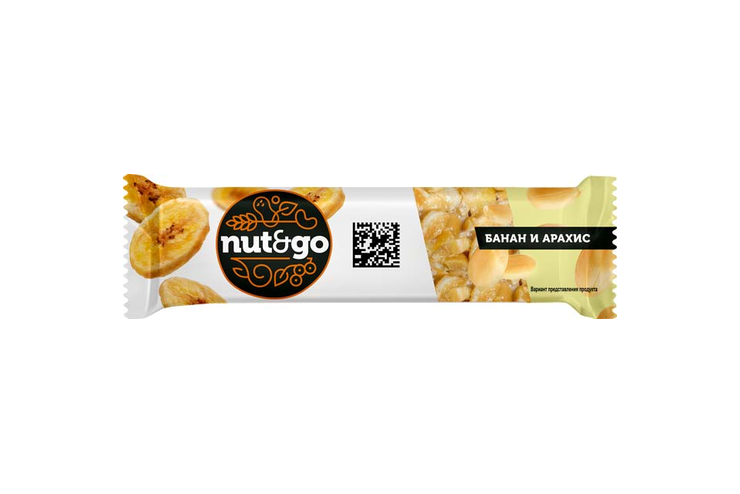 «Nut&Go», батончик «Банан и арахис», 42 г