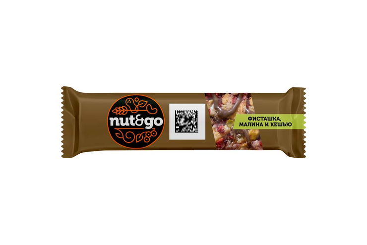 «Nut&Go», батончик  «Фисташка, малина и кешью», 28 г