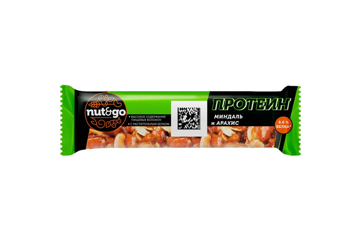 «Nut&Go», батончик Protein миндаль и арахис, 36 г