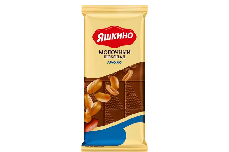 «Яшкино», шоколад молочный с арахисом, 78 г