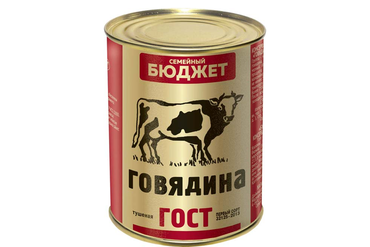 «Семейный бюджет», говядина тушеная, 338 г «Семейный бюджет», говядина тушеная, 338 г