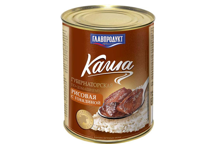 «Главпродукт», каша рисовая с говядиной, 340 г
