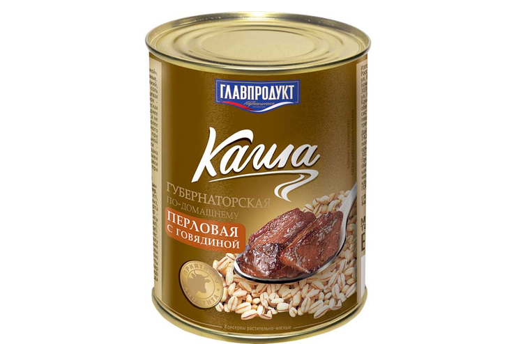 «Главпродукт», каша перловая с говядиной, 340 г