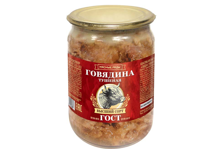 «Мясные ряды», говядина тушеная, высший сорт, 500 г «Мясные ряды», говядина тушеная, высший сорт, 500 г