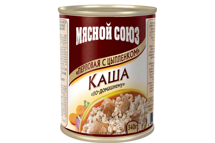 «Мясной союз», каша перловая с курицей, 340 г «Мясной союз», каша перловая с курицей, 340 г