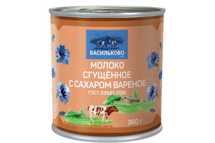 «Васильково поле», молоко сгущенное с сахаром вареное, 360 г