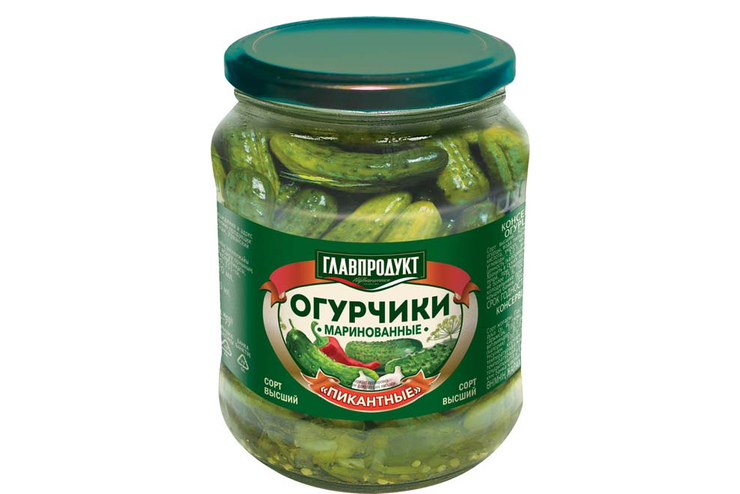 «Главпродукт», огурчики «Пикантные», 680 г