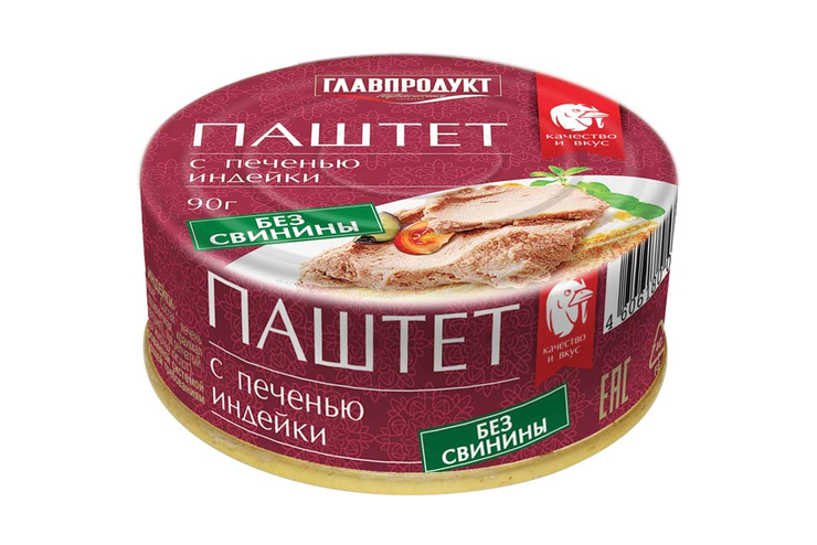 «Главпродукт», паштет с печенью индейки, 90 г «Главпродукт», паштет с печенью индейки, 90 г