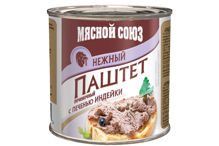 «Мясной союз», паштет с печенью индейки, 240 г «Мясной союз», паштет с печенью индейки, 240 г