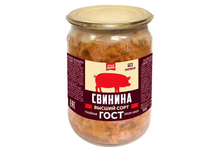 «Главпродукт», свинина тушеная, 500 г