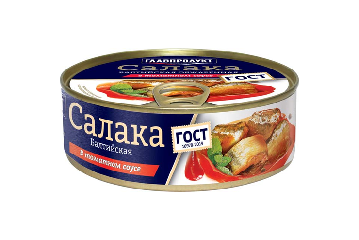 «Главпродукт», салака обжаренная в томатном соусе, 230 г «Главпродукт», салака обжаренная в томатном соусе, 230 г