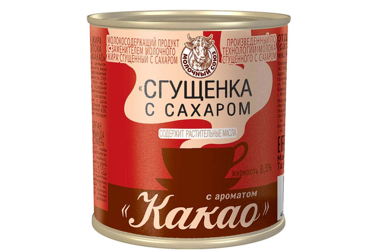 «Молочный союз», сгущенка с сахаром с ароматом какао, 380 г