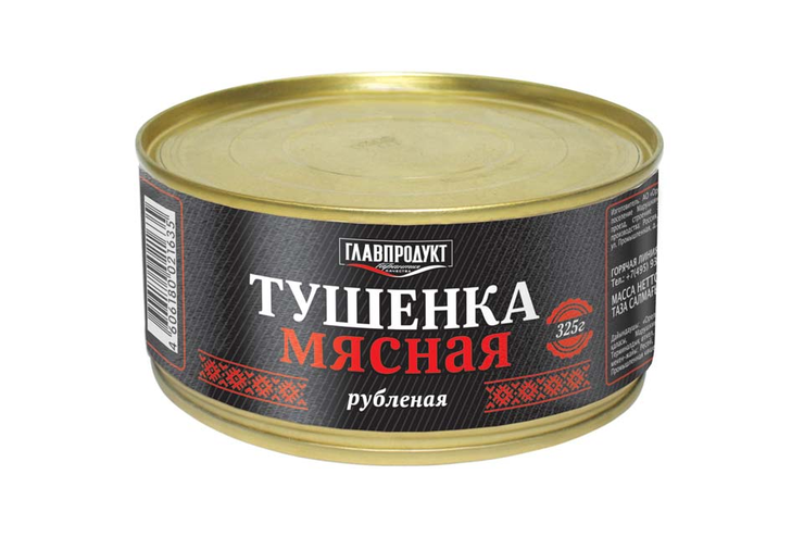 «Главпродукт», тушенка мясная рубленая из говядины и свинины, 325 г «Главпродукт», тушенка мясная рубленая из говядины и свинины, 325 г