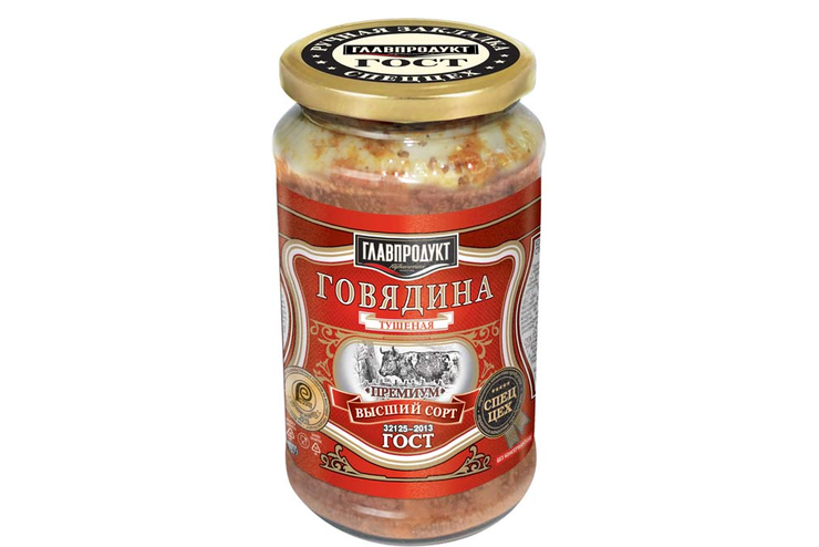 «Главпродукт», говядина тушеная, высший сорт, Премиум, 425 г