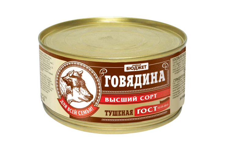 «Семейный бюджет», говядина тушеная, высший сорт, 325 г