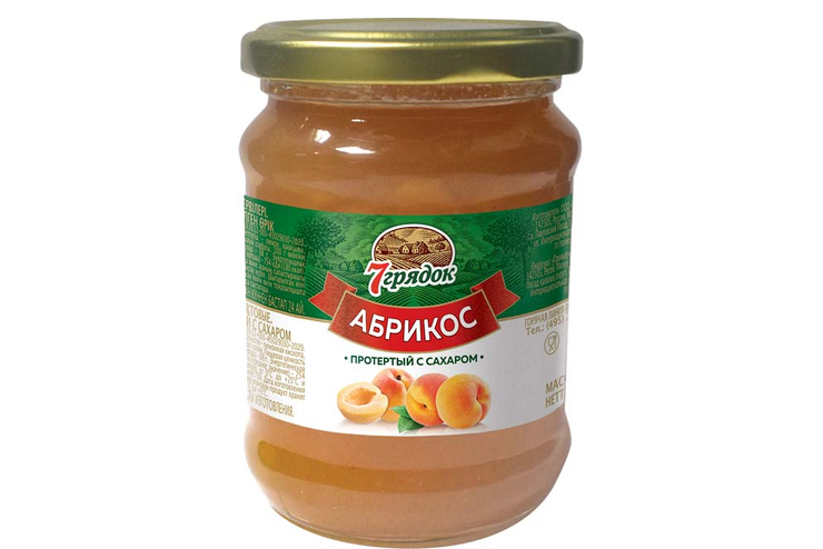 «7 грядок», абрикос протертый с сахаром, 320 г «7 грядок», абрикос протертый с сахаром, 320 г