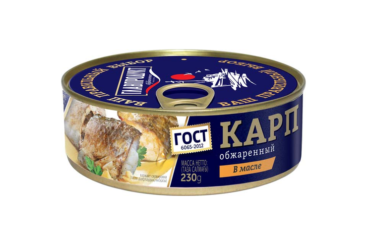 «Главпродукт», карп обжаренный в масле, 230 г