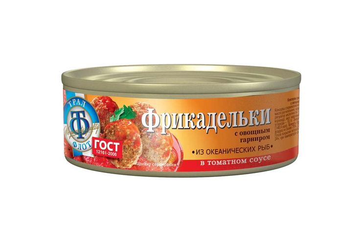«Трал Флот», фрикадельки из океанических рыб с овощами в томатном соусе, 230 г «Трал Флот», фрикадельки из океанических рыб с овощами в томатном соусе, 230 г
