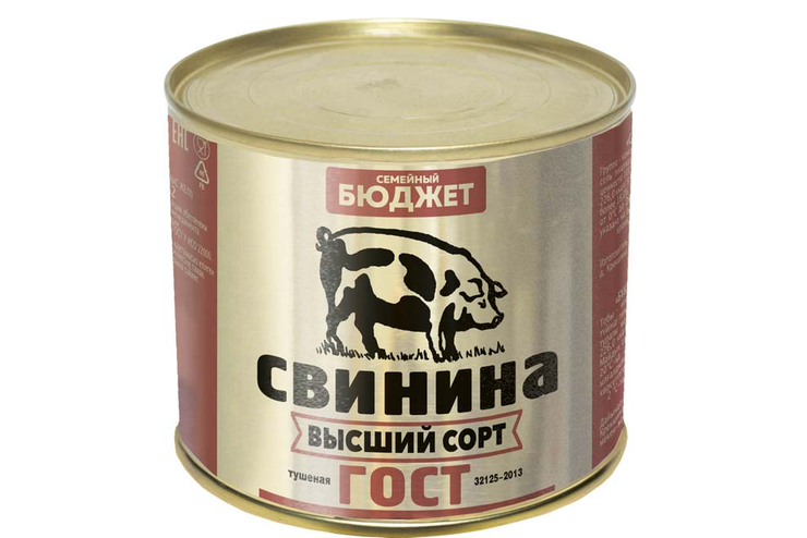 «Семейный бюджет», свинина тушеная, высший сорт, 500 г