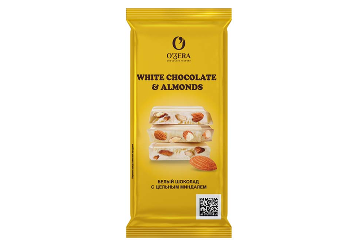 «O'Zera», шоколад White and Extra Almond, 90 г «O'Zera», шоколад White and Extra Almond, 90 г