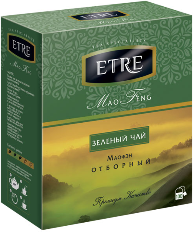 «ETRE», mao Feng чай зеленый, 100 пакетиков, 200 г