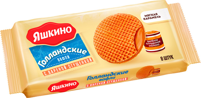 «Яшкино», вафли «Голландские» с варёной сгущёнкой, 290 г