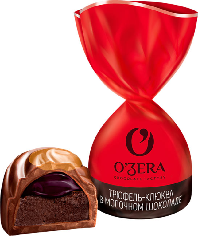«O'Zera», конфеты трюфель - клюква в молочном шоколаде (упаковка 0,5 кг)