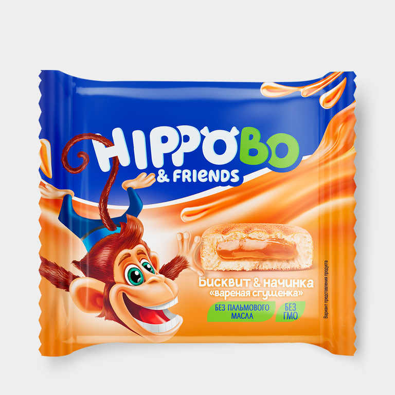 «HIPPO BONDI & FRIENDS», пирожное с начинкой «вареная сгущенка», 32 г «HIPPO BONDI & FRIENDS», пирожное с начинкой «вареная сгущенка», 32 г