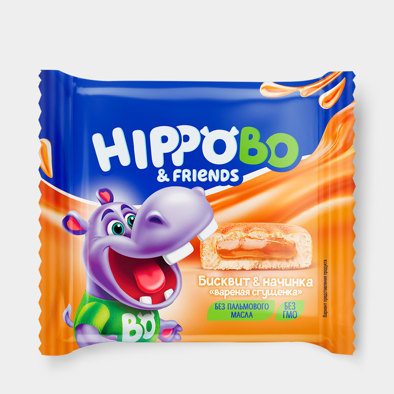 «HIPPO BONDI & FRIENDS», пирожное с начинкой «вареная сгущенка», 32 г «HIPPO BONDI & FRIENDS», пирожное с начинкой «вареная сгущенка», 32 г