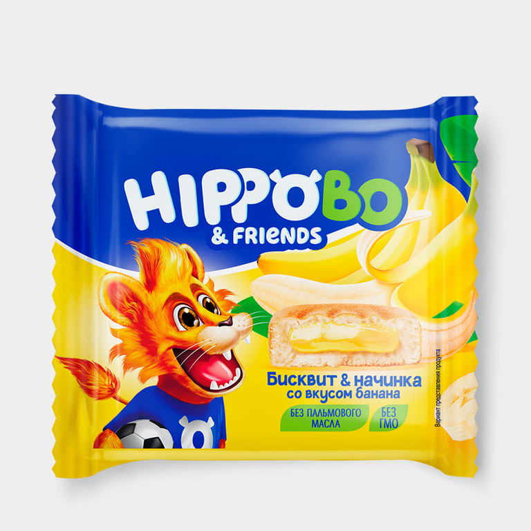 «HIPPO BONDI & FRIENDS», пирожное с начинкой со вкусом банана, 32 г